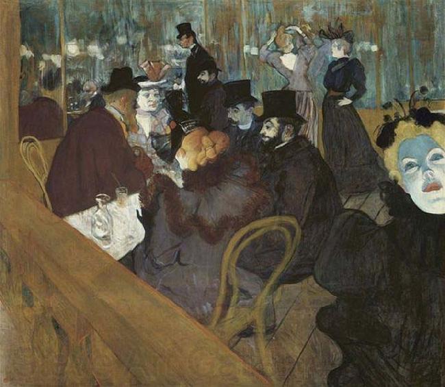 Henri de toulouse-lautrec Self portrait in the crowd, at the Moulin Rouge